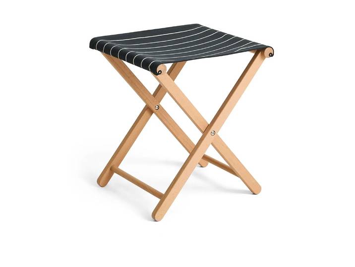 HAY Tabouret pliable Outdoor Market Black-beige
