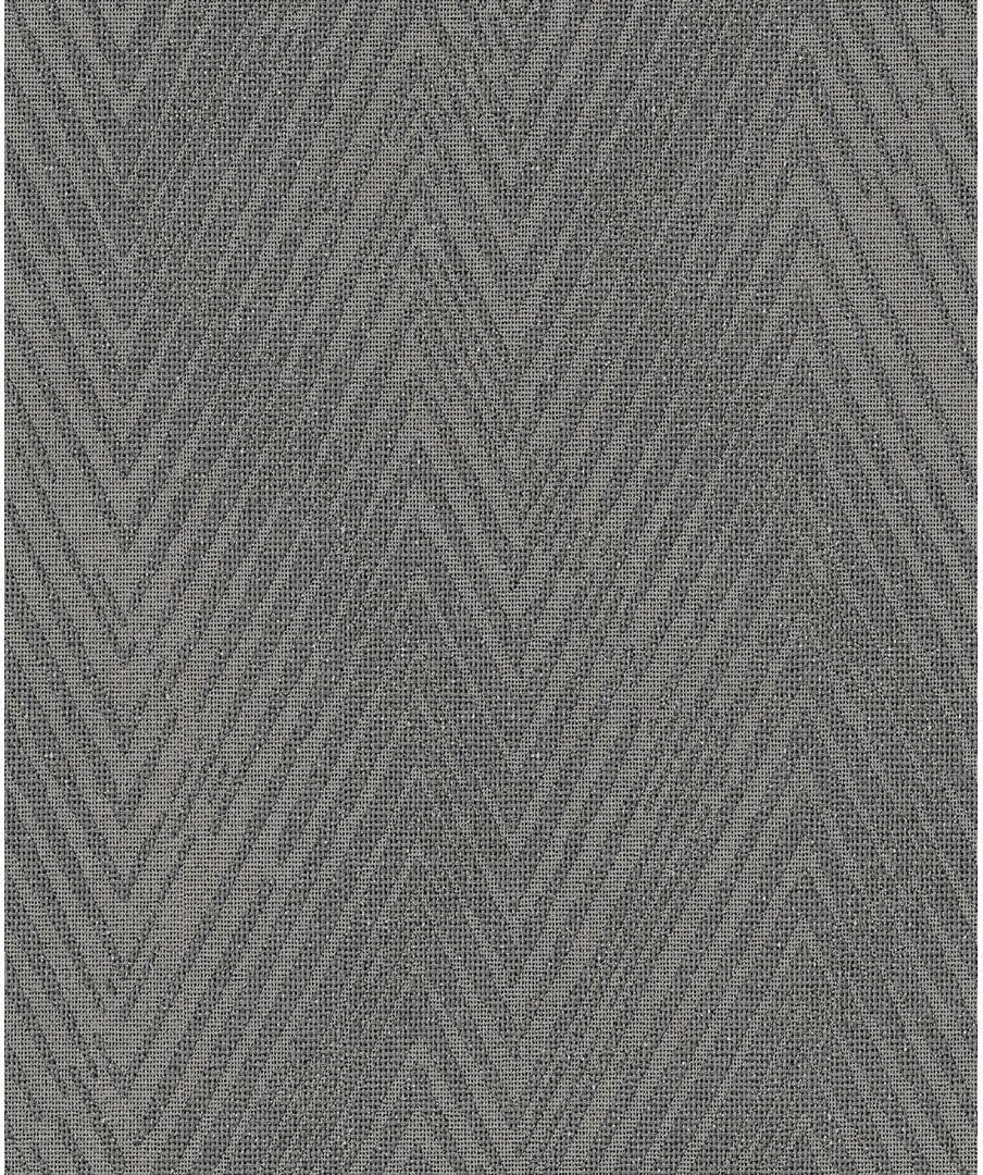17 Stories Orquidia Galerie Utopia Herringbone Weave Wallpaper Roll 10m x 53cm Grey