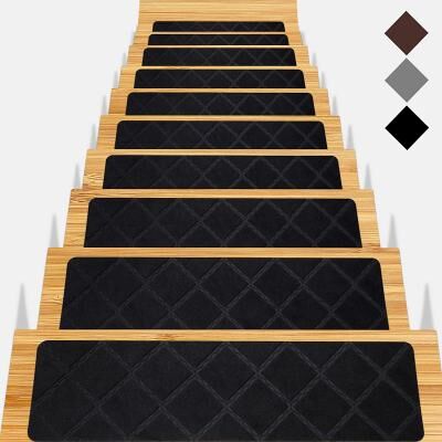 LightInthebox Stair Treads for Wooden Steps - 8x30in Carpet Stairs Runner Indoor Non-Slip Stair Mats for Kids Elders and Pets