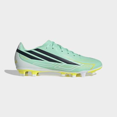 Fußballschuh ADIDAS PERFORMANCE "F50 HYPERFAST CLUB, FESTE BÖDEN/GEMISCHTE BÖDEN", Herren, Gr. 43, grün (pulse mint, night navy, solar lemon), Schuhe Fußballschuh, für viele verschiedene Böden geeignet