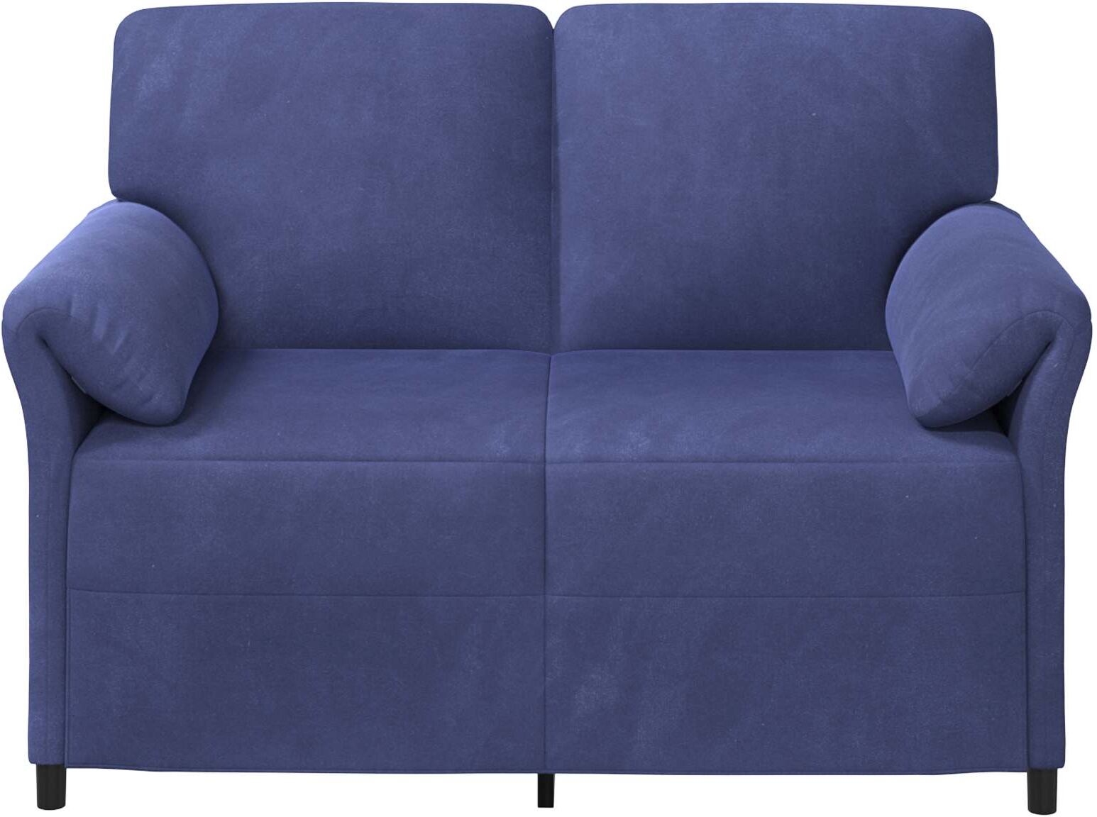 vidaXL Sofa 2 places Bleu police Velours