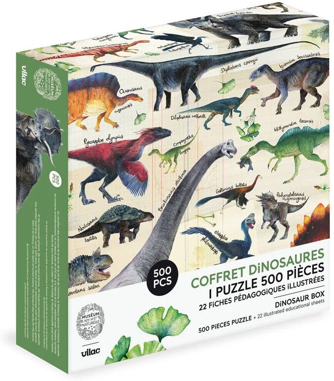 Puzzle dinosaures 500 pièces : Muséum national d'Histoire naturelle - Vilac