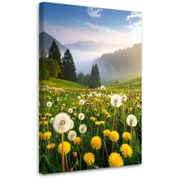 LEINWANDBILD Wiese Löwenzahn Berglandschaft 60x90cm