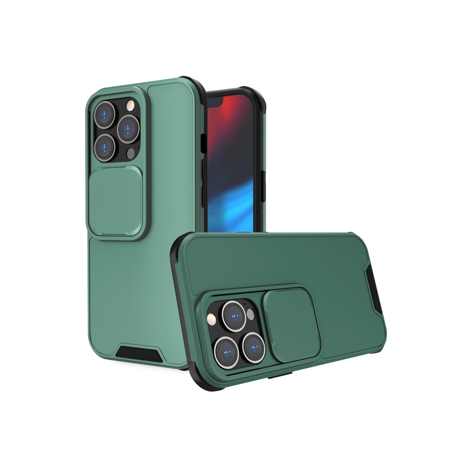 Hülle Handy Schutz für Apple iPhone 13 Pro Case Cover Tasche Etuis Bumper Grün