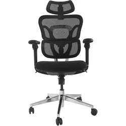 equip, Bürostuhl, Ergonomischer Bürostuhl mit Kopf und Armstützen sw (45 - 55 cm)