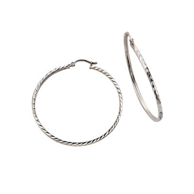 Paar Creolen FIRETTI "Schmuck Geschenk Silber 925 glänzendes Design diamantiert" Gr. 40, silber (silberfarben), Ohrringe, Damen, 40, Silber 925 (Sterlingsilber)