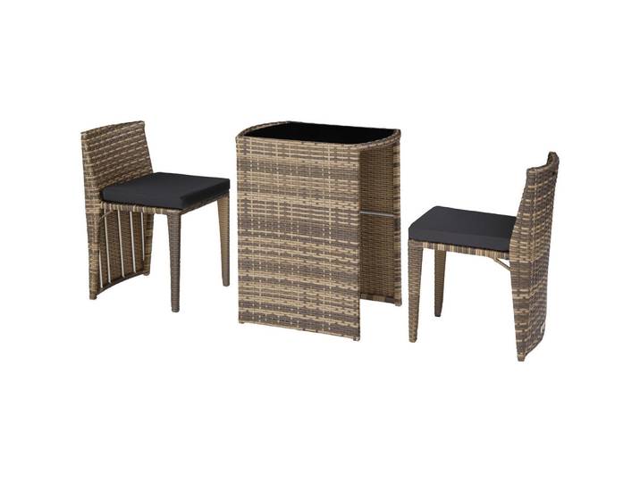 tectake Rattanset aus Aluminium Hamburg, kein Aufbau, natur, Naturfarben, Kunststoff, Rechteckig, Gartenmöbel, Gartengarnituren, Gartenmöbel-Sets