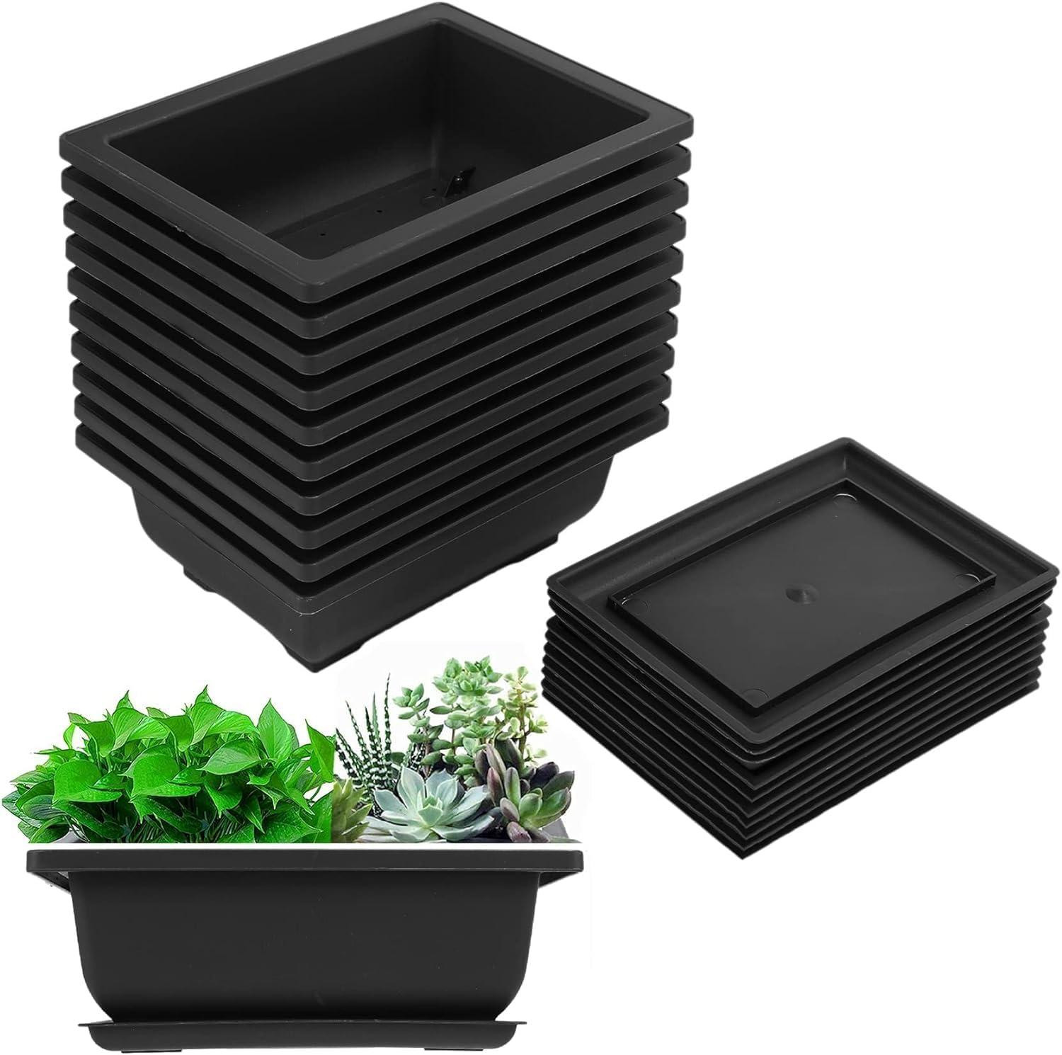 Lustrens 10 stuks bonsai-trainingspotten van kunststof, 16,5 x 12 cm
