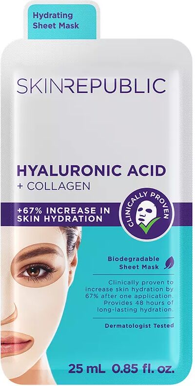 Skin republic - Hyaluronic Acid & Collagen Face Mask, Hyaluronic Acid + Collagen, 1 Stück