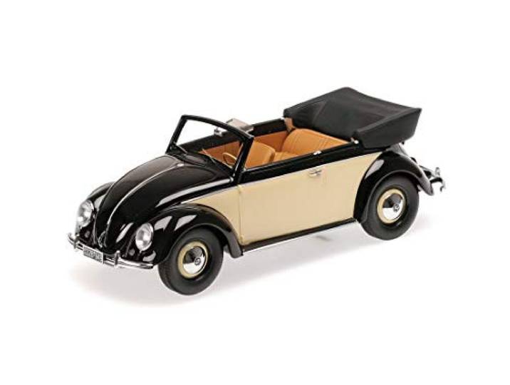 Minichamps PM107054131 VW 1200 CABRIOLET 1949 BLACK & CREAM 1:18 Auto Stradale