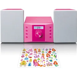 Lenco MC-013PK - Stereoanlage mit FM-Radio und CD-Player - Pink