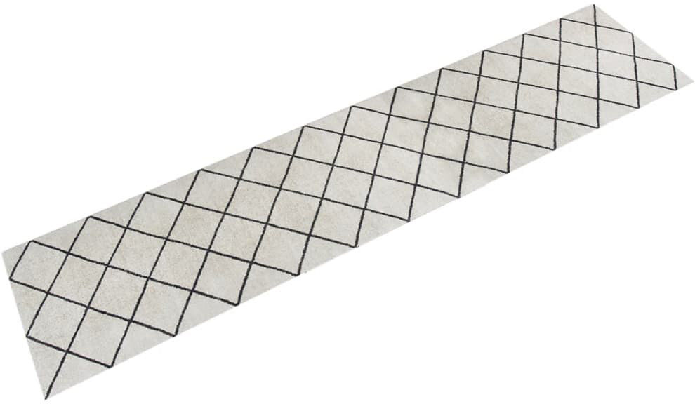 Brayden Studio Ameenah Kitchen Mat Black;White Runner W60 x L300 cm