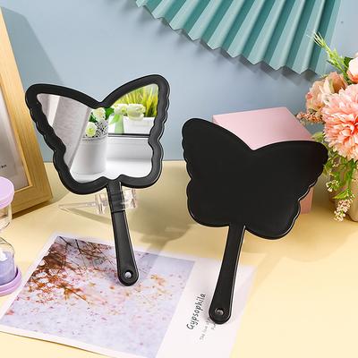 Fusion Finds Butterfly Handheld Makeup Mirror Portable Butterfly Hand Mirror For Makeup, Beauty & Travel black