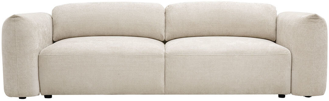 Miliboo 4-Sitzer Schlafsofa mit Stauraum in beigeem Samt Chenille Stoff SWELL
