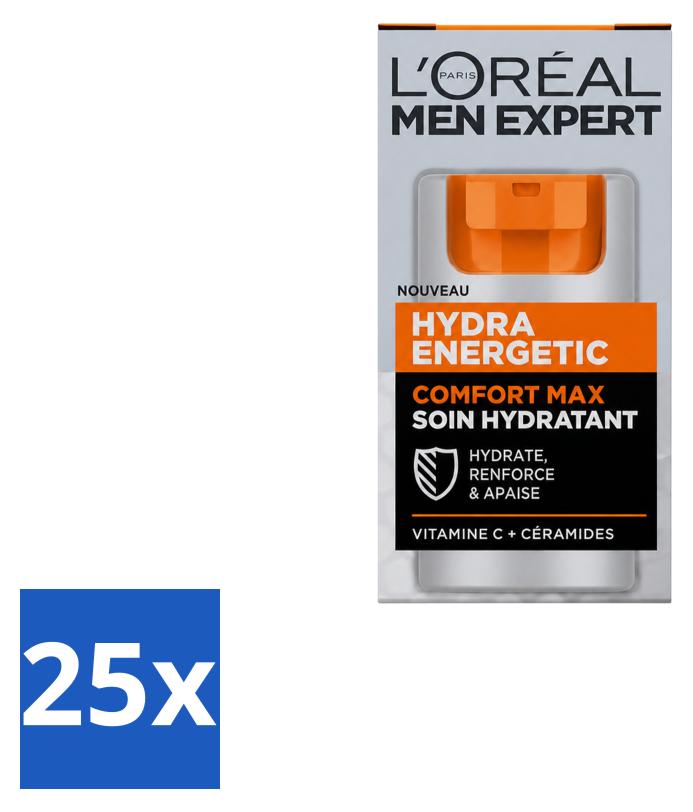 L'Oréal Paris Men Expert Hydra Energetic Comfort Max - Tagescreme - Feuchtigkeitsspendend für trockene Haut - 50 ml - Vorteilspack - 25 Stücke