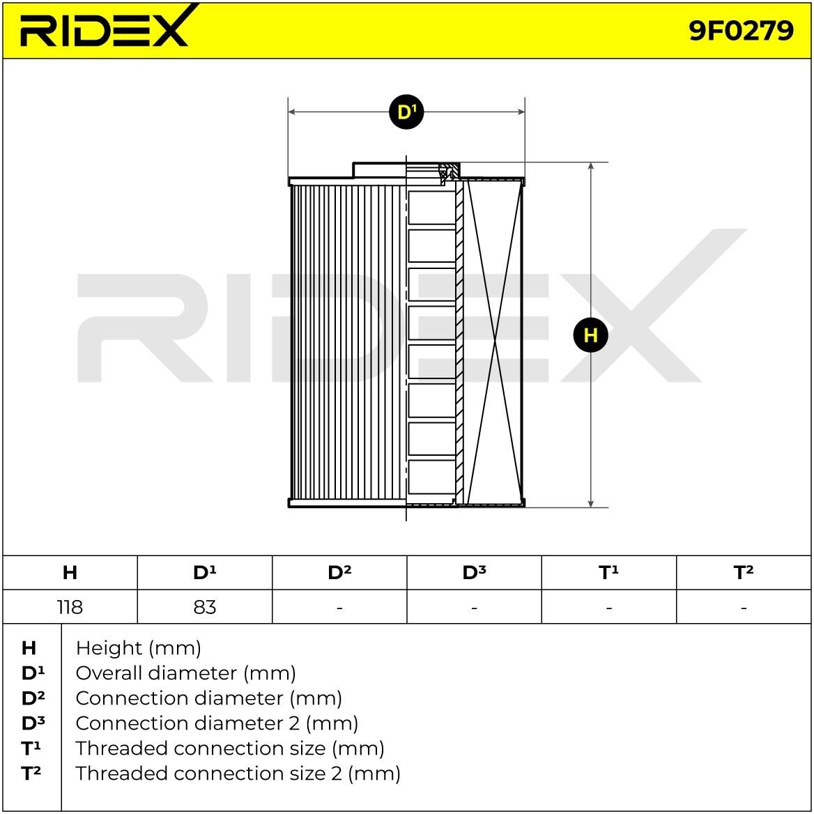 RIDEX 9F0279 Fuel filter
