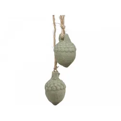 Chic Antique Baumschmuck Eichelnuss Velours, H2,2/Ø2,2 cm, verte