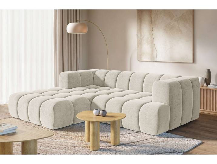 homsy by Ana Johnson Ecksofa »XL« BOUBELLE L-Form extra tief, Design: Bubble-Optik, Breite 247cm, hoher Sitzkomfort dank Wellenunterfederung, XL Sitztiefe 100 cm