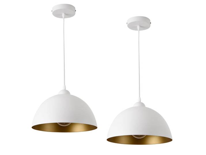 lux.pro Hängeleuchte Toulon SET 2 -teilig, Weiß, Metall, E27, 30x145x30 cm, Lampen & Leuchten, Innenbeleuchtung, Hängelampen, Pendelleuchte