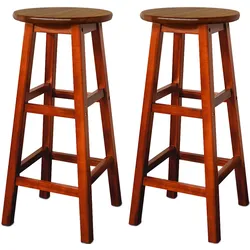 Casaria Deuba 2er Set Barhocker Akazien-Holz braun