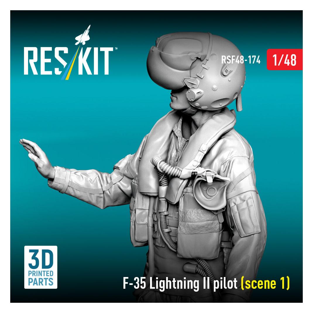 ResKit F-35 Lightning II pilot (scene 1) (3D Printed) (RSF48-0174)