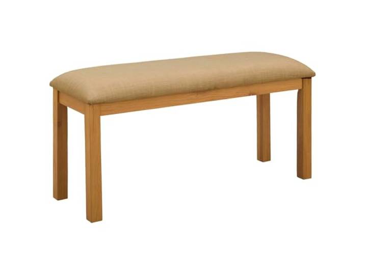 HWKQEQRF Esstischbank 95 x 32 x 45 cm Massivholz Eiche Beige Massivholz Eiche, natürliche Holzmaserung, rechteckige Form, quadratische Beine, Esszimmer, Küche