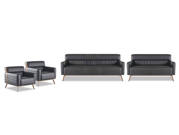 Xlmoebel Polstergarnitur 4-teiliges Arbeitszimmer-Set: 3-Sitzer, 2-Sitzer, Sessel, (Polstergarnitur, 4-tlg., 4-teiliges Arbeitszimmer-Set), Made in Europa