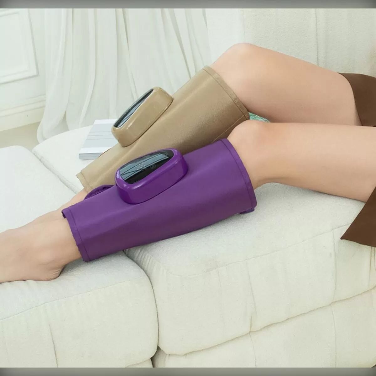 INF Elektrisches thermostatisches Waden- und Knie-Massagegerät — Beheizt 3-Stufen, 360 Luftkissen-Kompression, Touch-Steuerung,