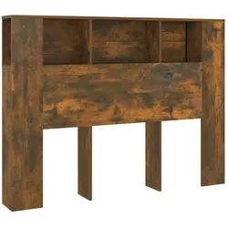 vidaXL Kopfteil mit Ablagen Räuchereiche 140x18,5x104,5 cm