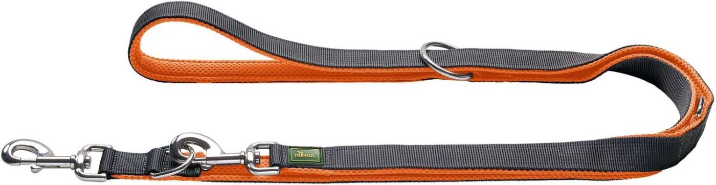 Hunter Guinzaglio da Passeggio Regolabile Maldon Arancione/Grigio Riflettente 15/200