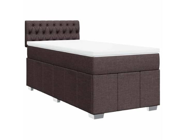 PUGYNBK Box Spring Taschenfederkernmatratze, 90 x 200 cm, Dunkelbraun Verstellbares Kopfteil, atmungsaktiver Matratzenschoner, abnehmbarer Bezug, Lattenrost
