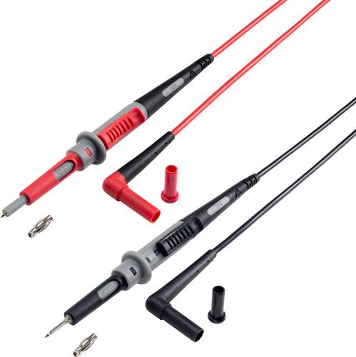 VOLTCRAFT MS-4PS-E Sicherheits-Messleitung 4mm Sicherheits-Stecker Prüfspitze 1.00m Schwarz, Rot 1St.