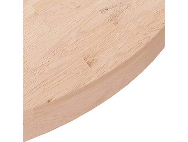 KTHLBRH Runde Tischplatte aus massiver Eiche 90 x 4 cm Unbehandelt, unbehandelt, unbehandelt, für Tisch Bar Restaurant Couchtisch