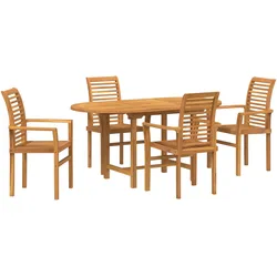 vidaXL 5-tlg. Garten-Essgruppe Massivholz Teak