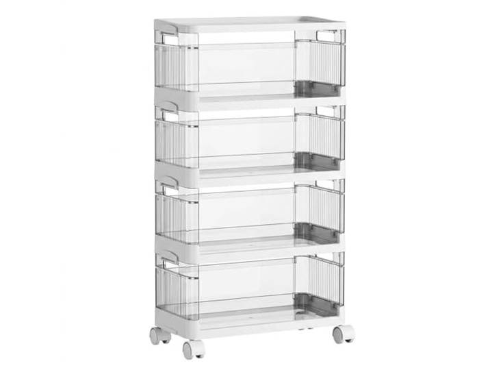 Rv2sGf3kH Küchenwagen Mehrstufiger rollender Aufbewahrungswagen, beweglicher Snack- und Spielzeug-Organizer, Regal, mobil(Mittel)
