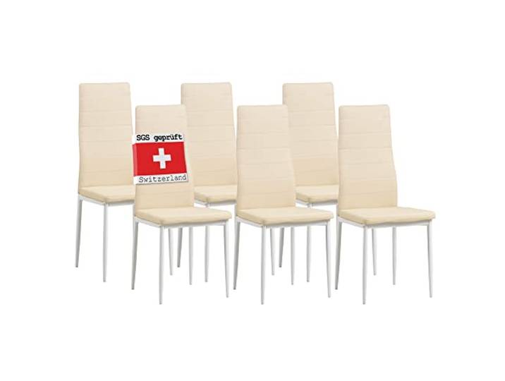 Albatros Esszimmerstühle MILANO, 6er Set, beige, SGS geprüft