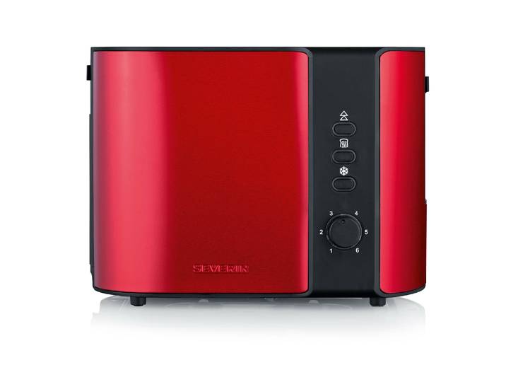 SEVERIN Toaster AT 2217 Rot Schwarz , rot (rot, schwarz), Toaster, Lieferung mit passendem CH-Fixadapter, Toaster