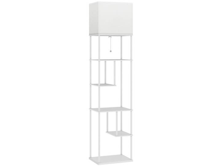 Homcom Stehlampe Mdf, Metall Weiß, Holzwerkstoff, E27, 29x171x40 cm, Lampen & Leuchten, Innenbeleuchtung, Stehlampen