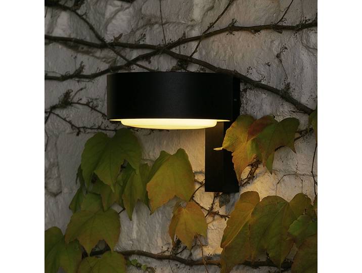 MARSET LED Außenwandleuchte Plaff-on! A, dimmbar, schwarz, Aluminium, Design
