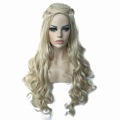 Haus des Drachen Daenerys Targaryen Perücke Perücke Cosplay Perücke Perücke weiß blond lange gewellte Perücke Perücke für Frauen Daenerys Targaryen Drachenprinzessin Perücke