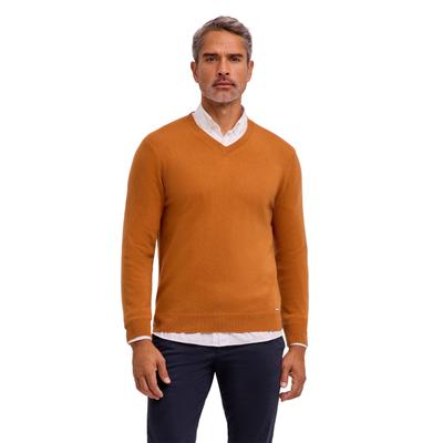 Strickpullover FALKE "Pure Cashmere", Herren, Gr. S, caramel (5582), Pullover Strickpullover