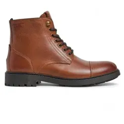 Pepe Jeans für Herren. PMS50245 Fred Land braune Lederstiefeletten (45), Wohnung, Schnürsenkel, Reißverschluss, Lässig