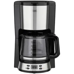 KHG Kaffeautomat  KA-186SE , schwarz , Kunststoff,Glas,Edelstahl , Maße (cm): B: 21 H: 34,5 T: 22.0