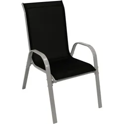 Stapelsessel PALAMOS, Metall + Textilgewebe schwarz, 4 Stück