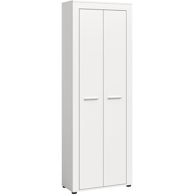 Schuhschrank OTTO HOME "AOSTA, Höhe 191cm, 2 Türen, 10 Einlegeböden, 11 Fächer", weiß, B:64cm H:191cm T:35cm, Holzwerkstoff, Schränke, Schuhschrank