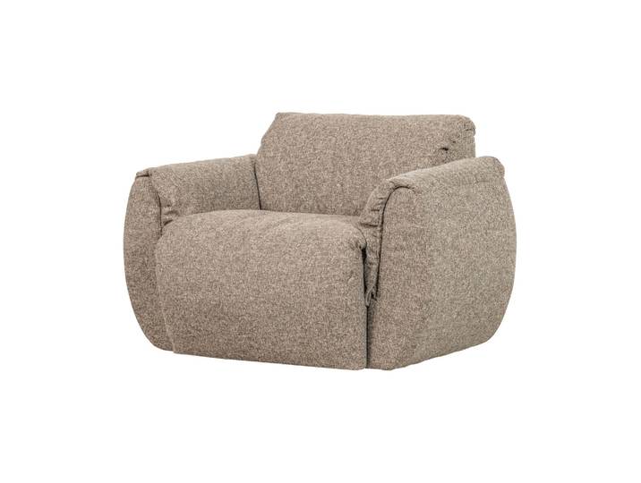 Fauteuil pivotant tissu tissé mélange brun BAGGY