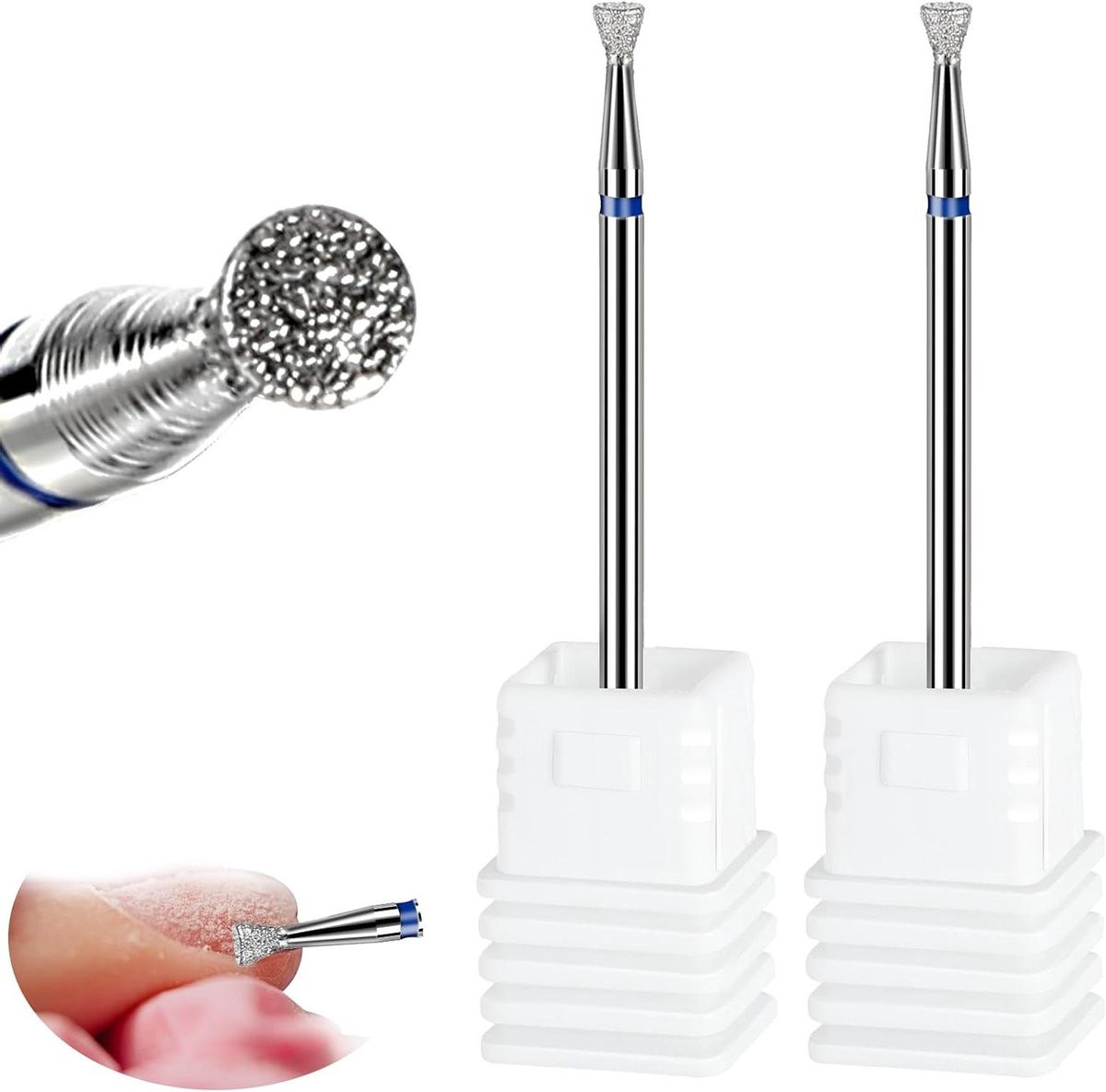 Platte slijpstift voor nagelfrees met opbergdoos voor professionele manicure en pedicure