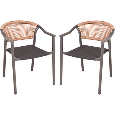 Stapelstuhl GARDEN PLEASURE "NOVARA", braun (anthrazit, anthrazit, anthrazit), B:57cm H:75cm T:60,5cm, Aluminium, Kunststoff, PVC, Stühle, Stapelstuhl, leicht verstaubar