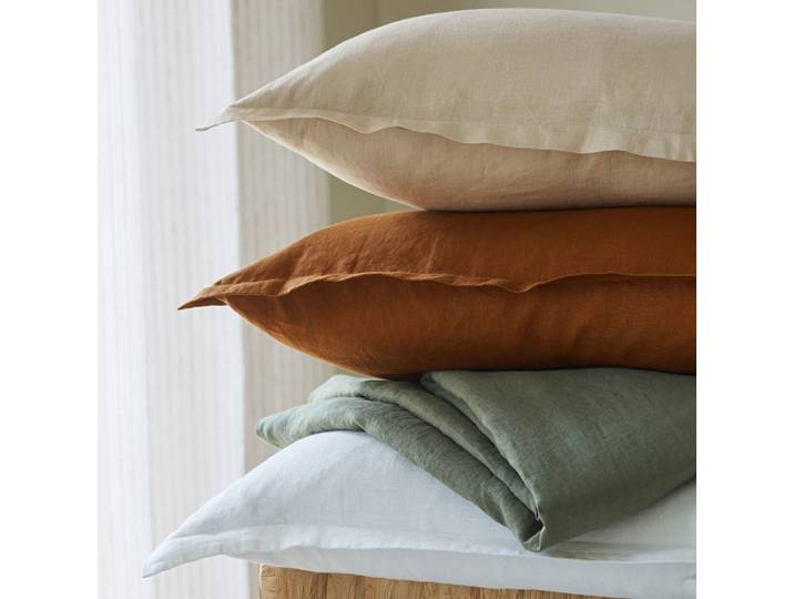 Drap-housse en lin blanc 160x200x28cm