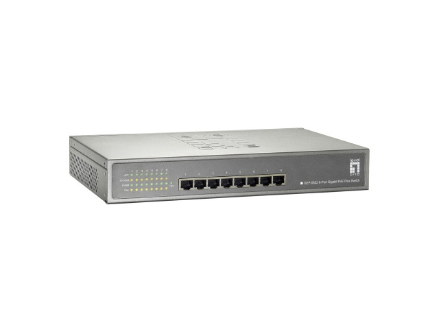 LevelOne GEP-0822, Gigabit Ethernet (10/100/1000), Power over Ethernet (PoE), Rack-Einbau